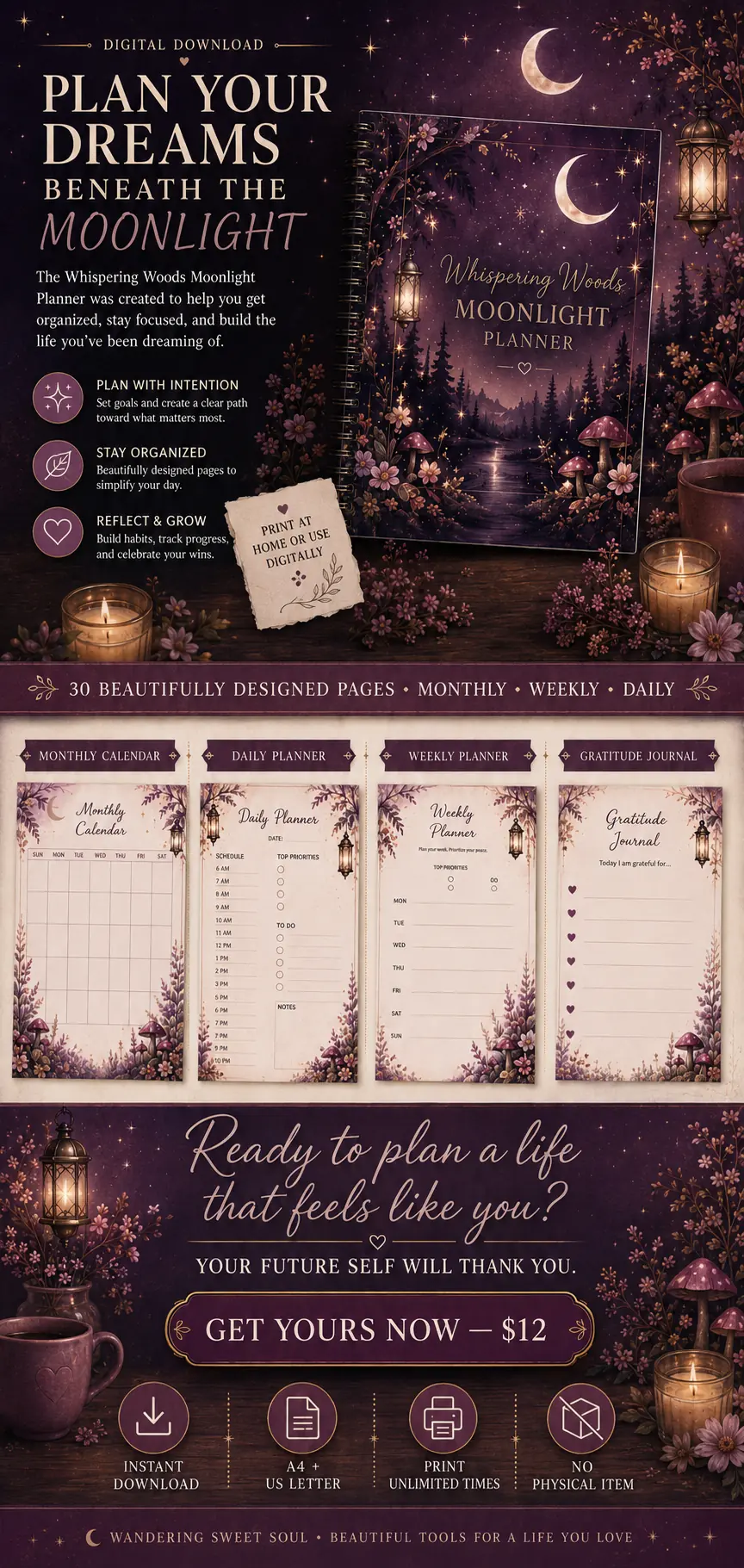 Whispering Woods Moonlight Planner