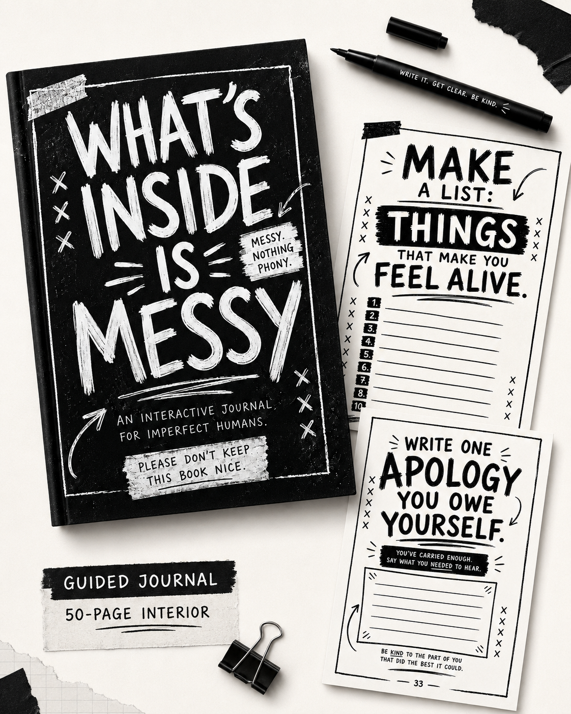 What's Inside Is Messy — Interactive Journal for Imperfect Humans