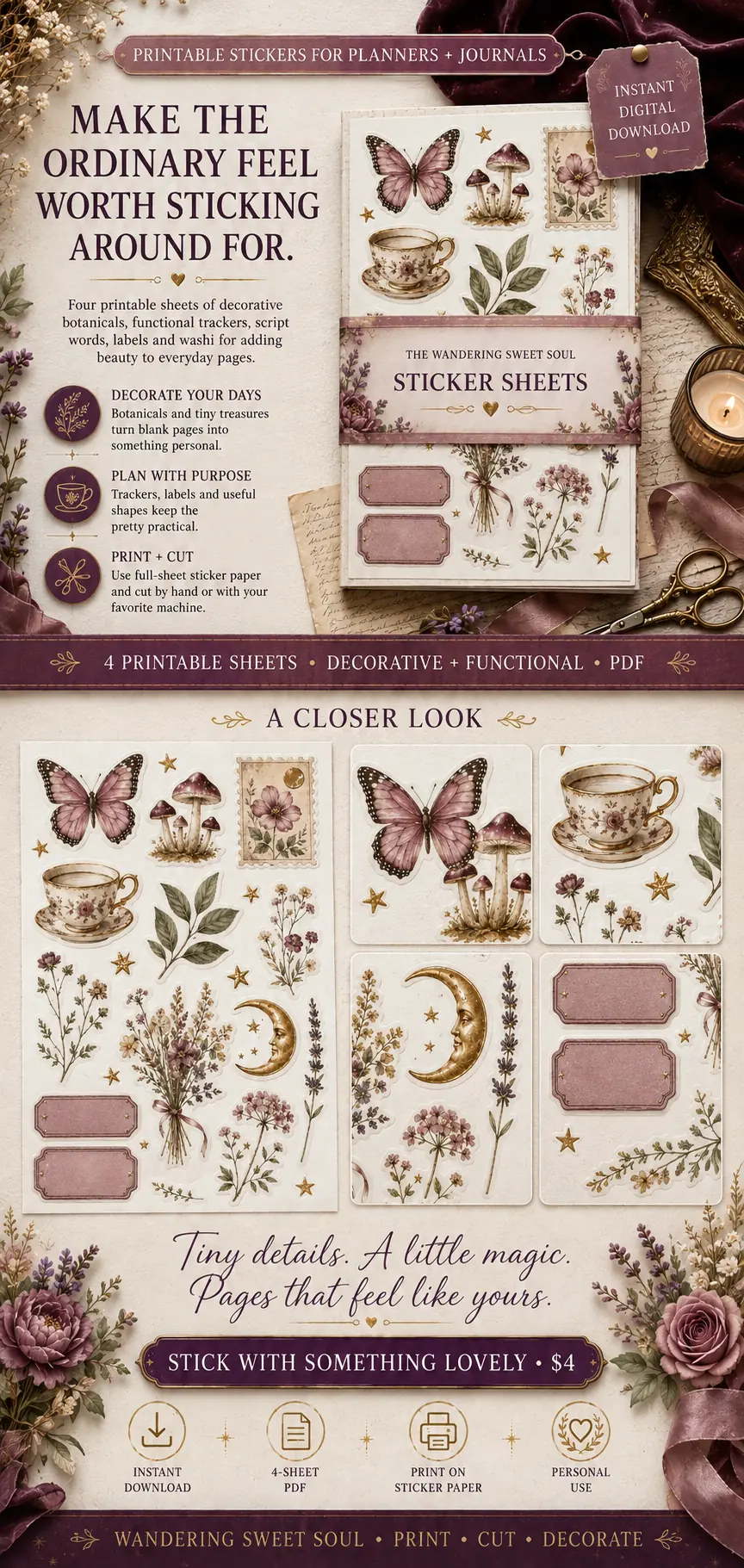 The Wandering Sweet Soul Sticker Sheets